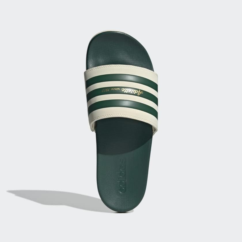 Шлепанцы adidas Adilette Comfort (унисекс), Wonder White/Collegiate Green/Gold Metallic — фото 2
