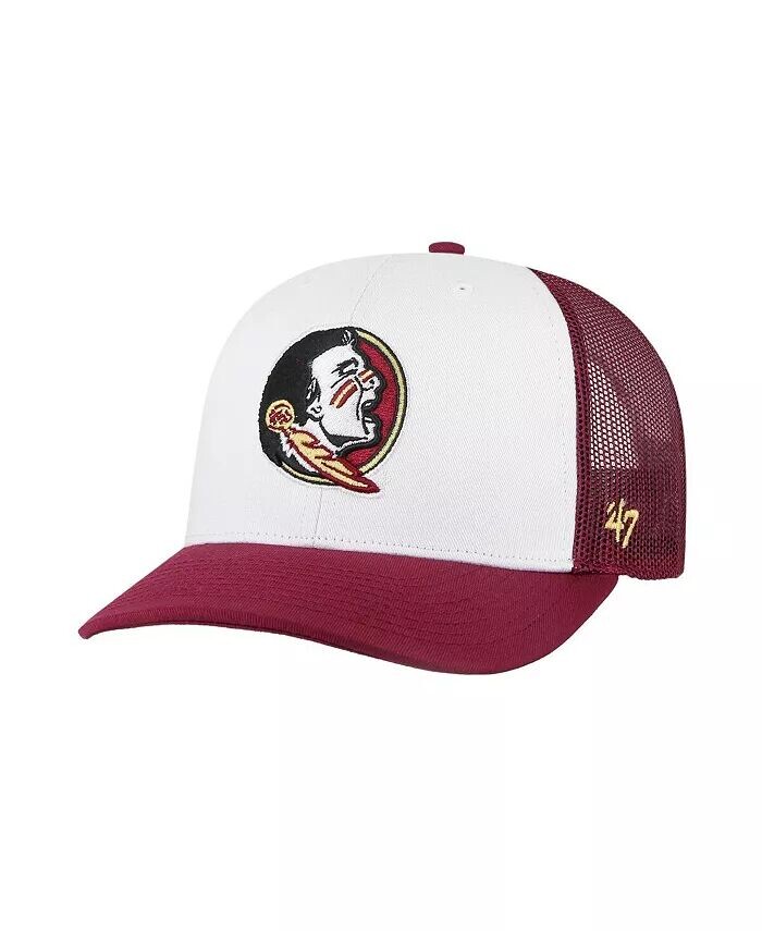

47 Brand Мужская белая/гранатовая регулируемая кепка для дальнобойщика Florida State Seminoles Freshman '47 Brand