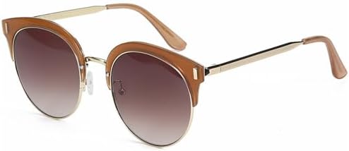 

Классические поляризованные солнцезащитные очки в полуободковой оправе для женщин, очки для вождения, линзы TAC, модные солнцезащитные очки для мужчин и женщин в стиле ретро MTZJH, Brown