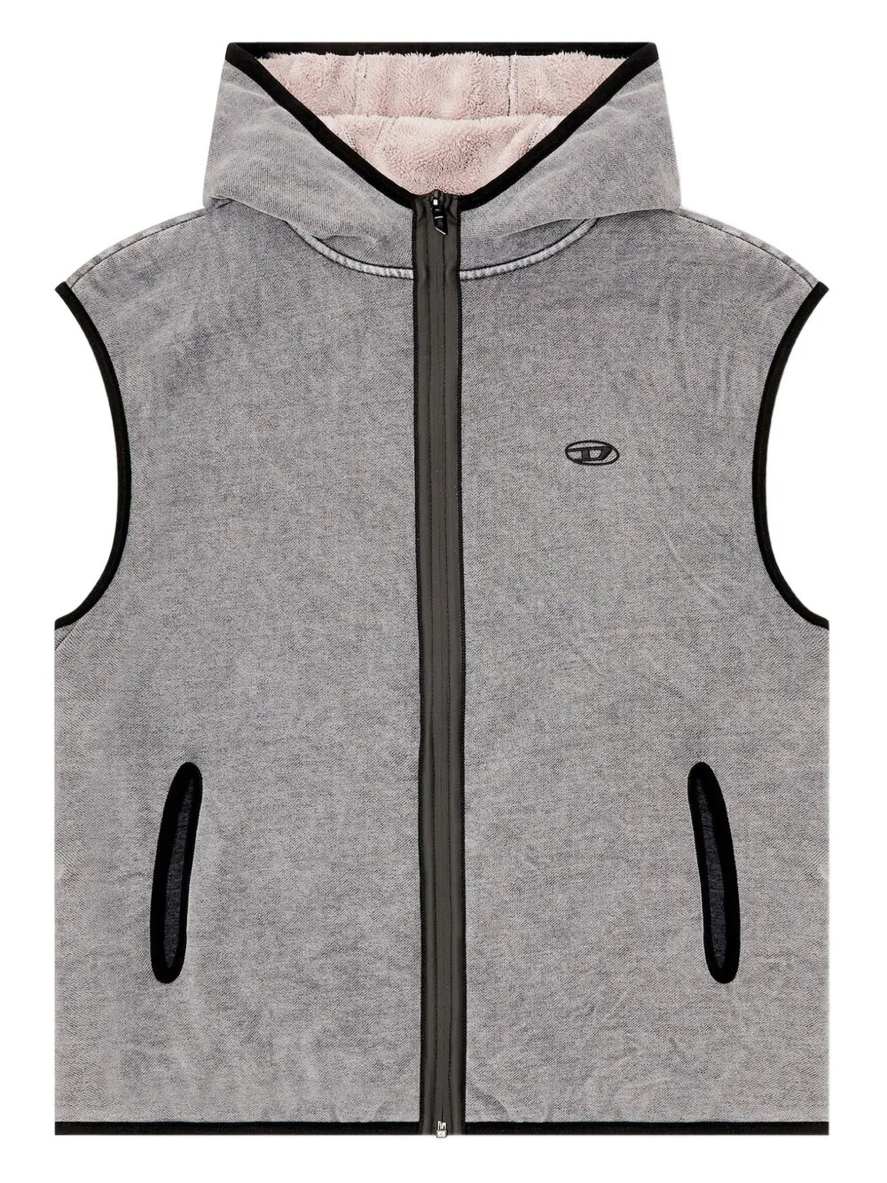 

Свитер без рукавов с капюшоном Diesel, серый