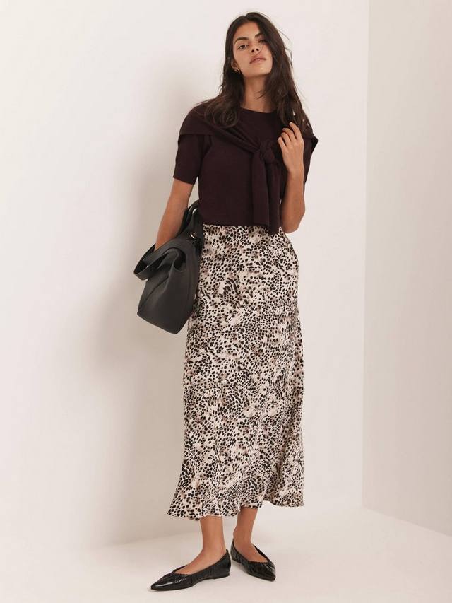 

Леопардовая юбка-миди на завязках Mint Velvet, Natural