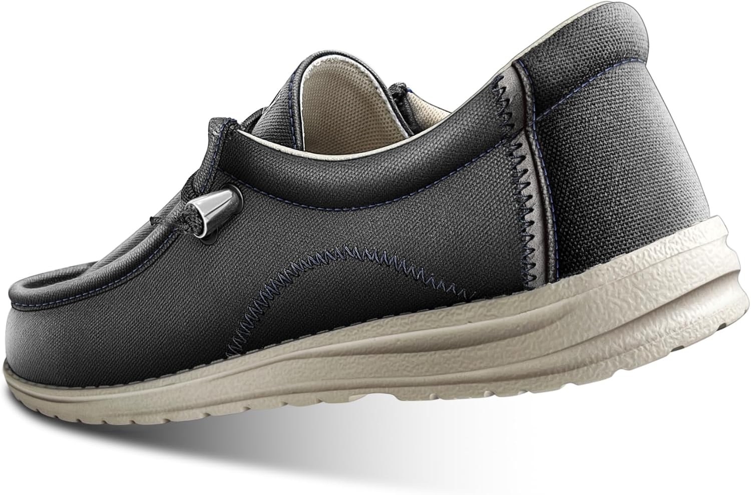 

Мужские слипоны KEMISANT, лодочные кроссовки, прогулочные кроссовки для мужчин и женщин, эластичная удобная легкая обувь, черный