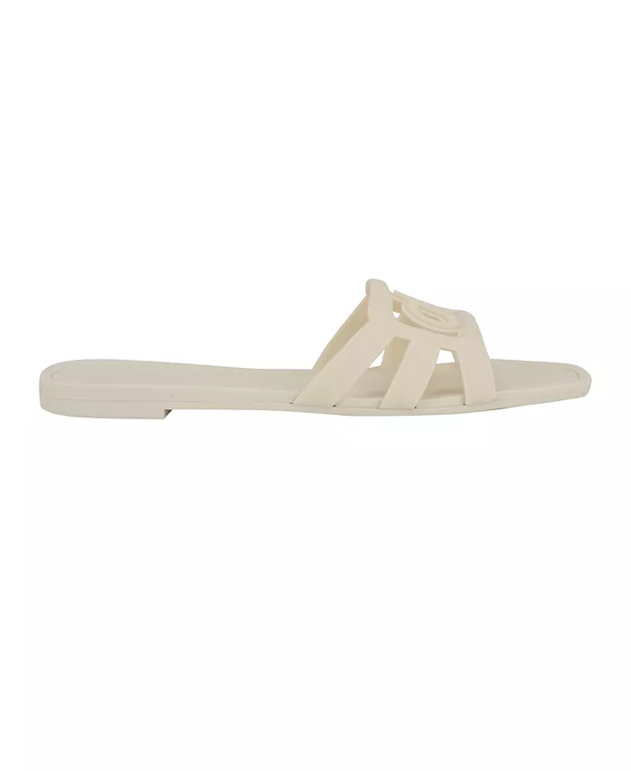 Женские сланцы Yoana Logo Slip-On Jelly Flat Calvin Klein, слоновая кость/кремовый — фото 2