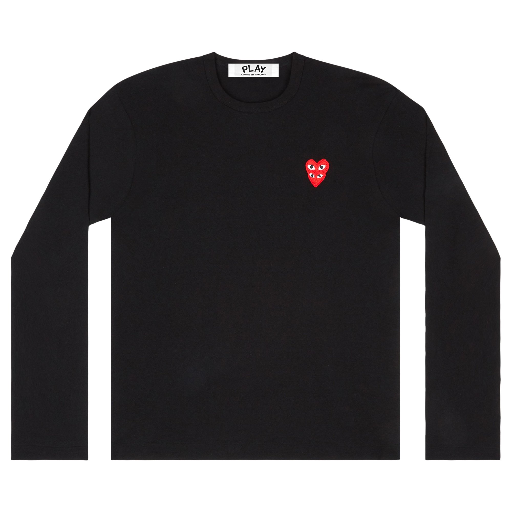 

Футболка с длинными рукавами Comme des Garçons PLAY Double Heart, цвет Черный