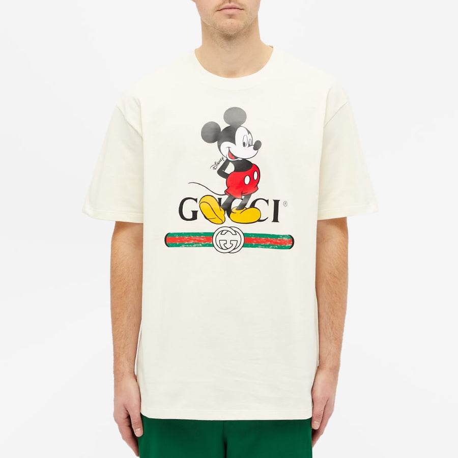 Футболка Gucci x Disney, совместный принт, ретро, кремовый — фото 4