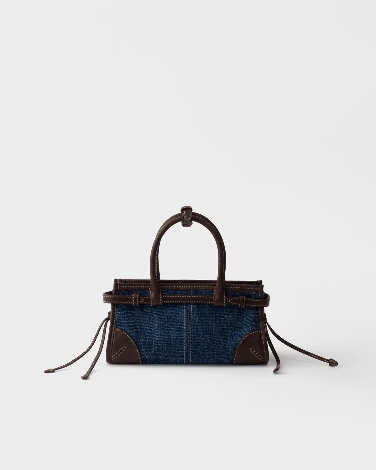 Маленькая сумочка Prada Bonnie из денима и кожи, синий — фото 3
