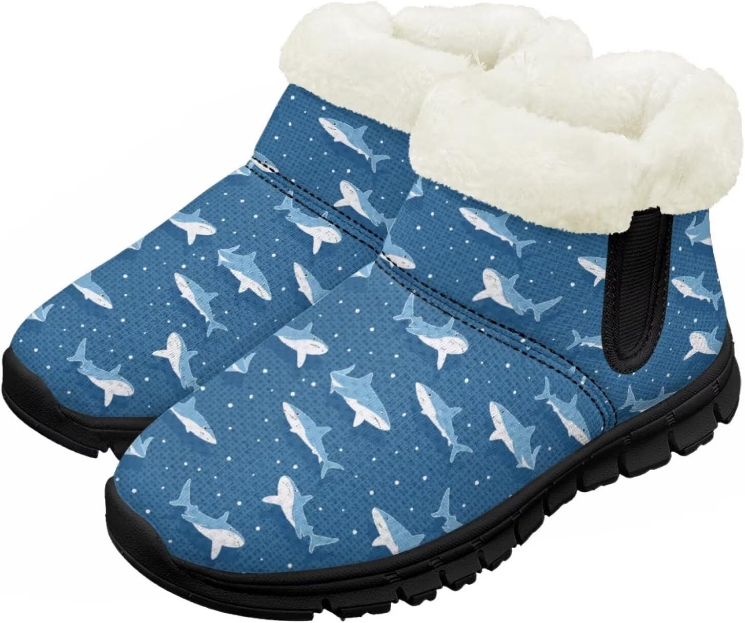 

Детские зимние ботинки для мальчиков и девочек, теплые зимние ботинки с нескользящей подошвой, уличные ботильоны для маленьких детей Suhoaziia, Shark