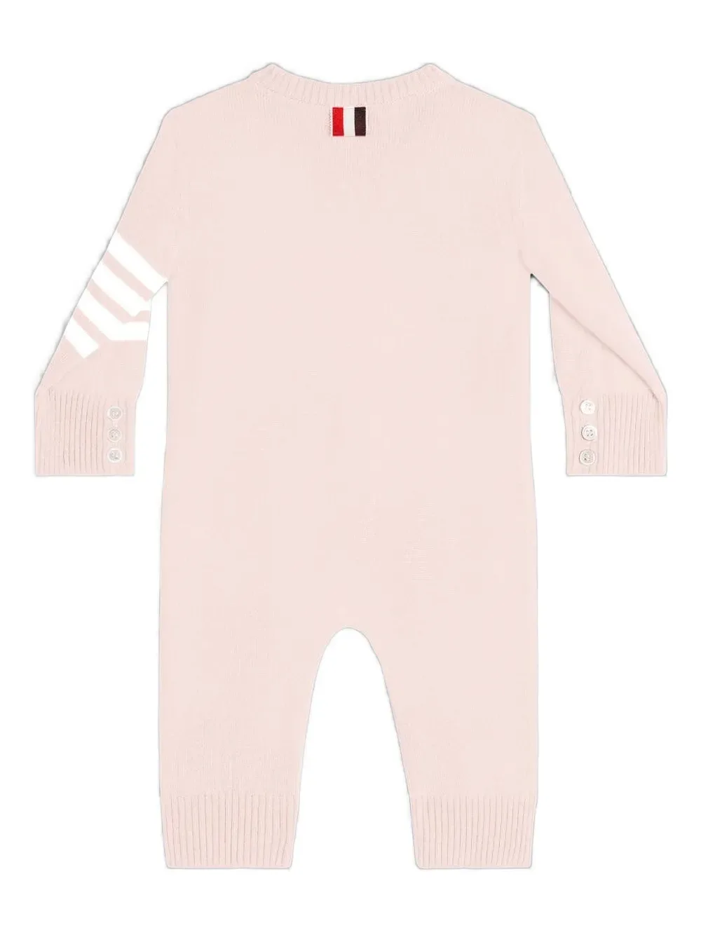 Комбинезон на пуговицах с полосками 4-Bar Thom Browne Kids, розовый — фото 2