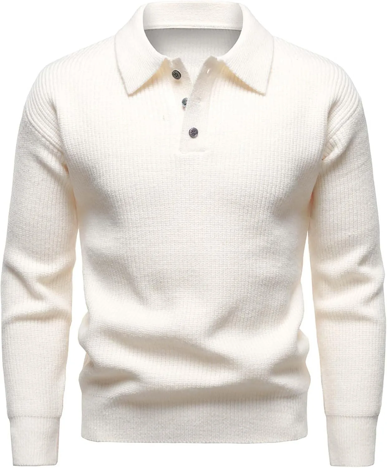 

Мужской вязаный гольф-свитер с длинным рукавом и воротником