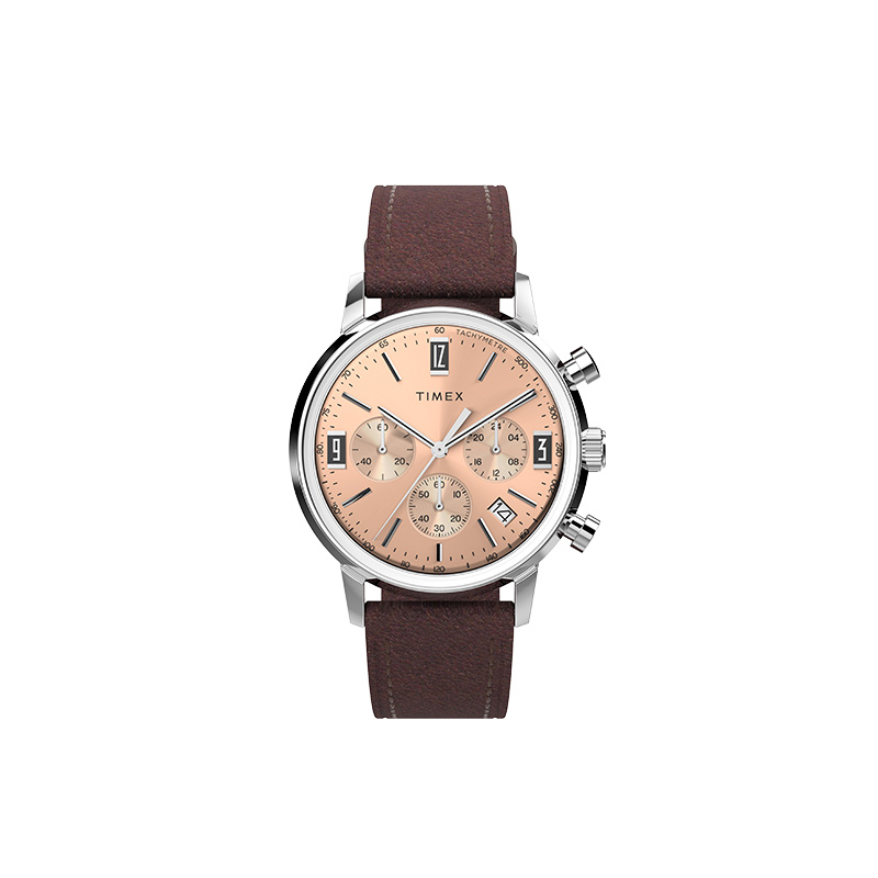 

TIMEX Часы Wrist Watch Quartz Movement Leather Strap 40mm Rose Gold Watch Dial Men's Watch, Rose Gold