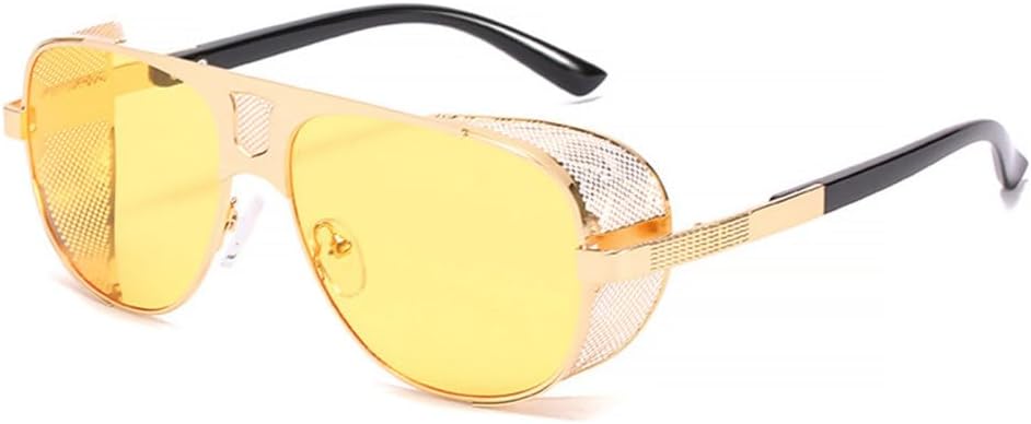 

Солнцезащитные очки MUTYNE с плоским верхом, сетчатыми боковыми щитками, модные для мужчин, в стиле металл-панк, роскошные для женщин, в стиле ретро-стимпанк, C7, один размер, C7