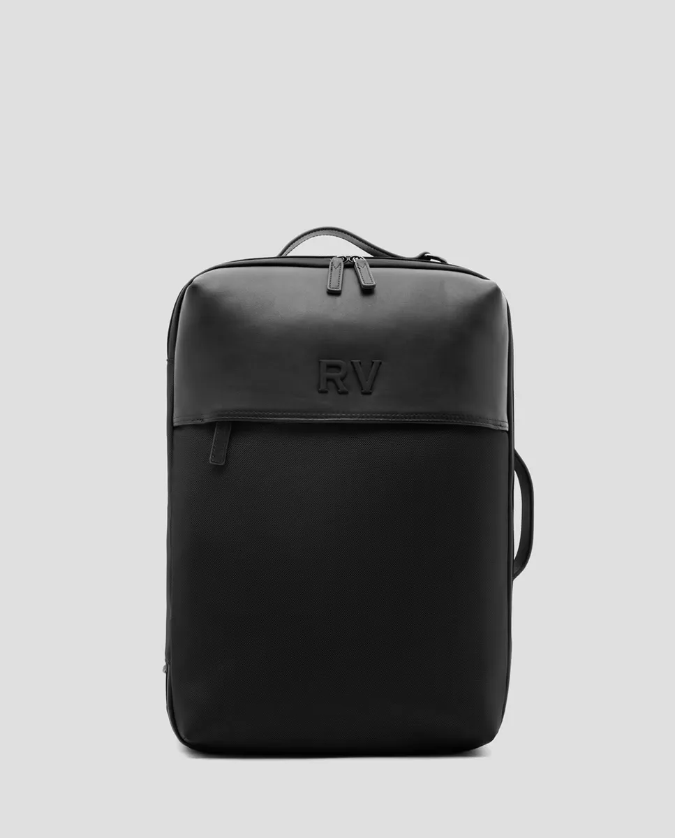 

Мужской рюкзак из нейлона и кожи Travel Bag Mim Roberto Verino, черный