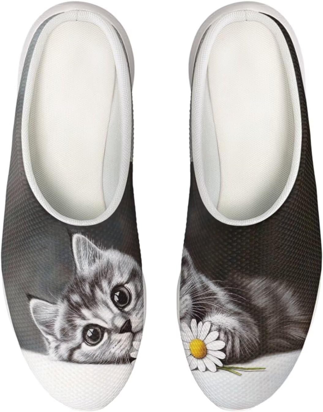 

Сабо Forchrinse Iris Cat Starry Sky Garden для женщин, туфли-мюли с поддержкой свода стопы, сандалии для домашнего ухода за больными, легкие, Cat and Daisy