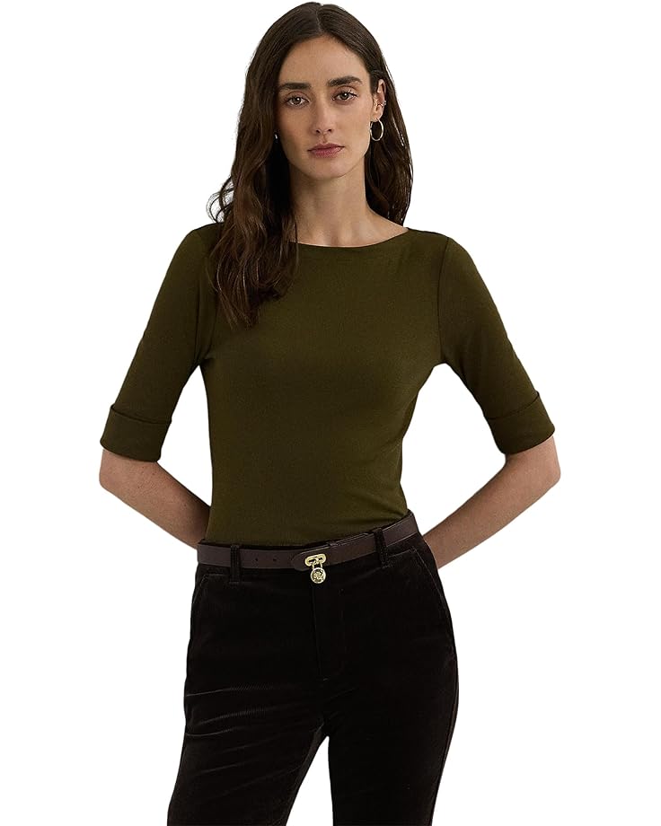 

Толстовка Lauren Ralph Lauren Cotton Boatneck T-Shirt, цвет Botanic Green