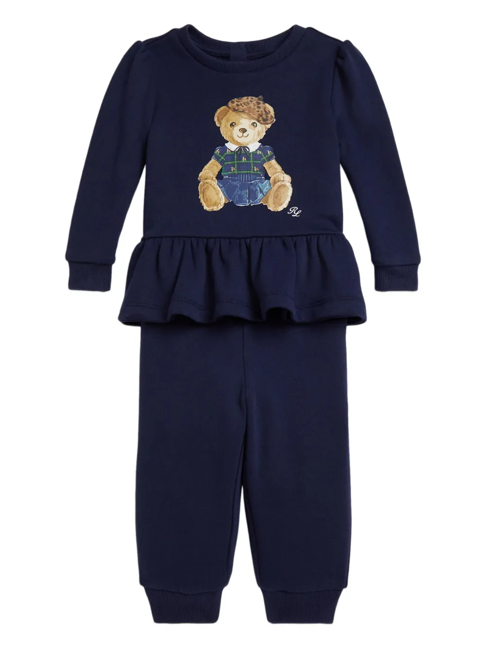 

Спортивный костюм с оборками и принтом Teddy Bear POLO RALPH LAUREN KIDS, синий