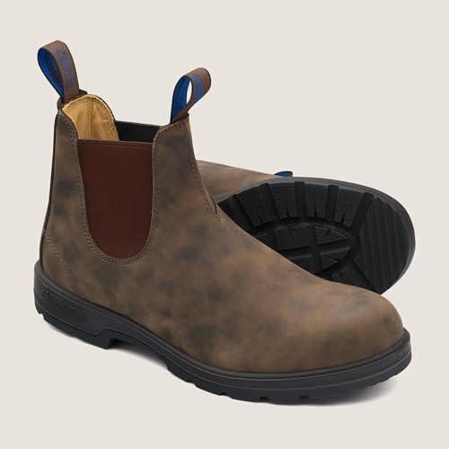Кожаные зимние термоботинки Blundstone Chelsea на подъем, коричневый — фото 3