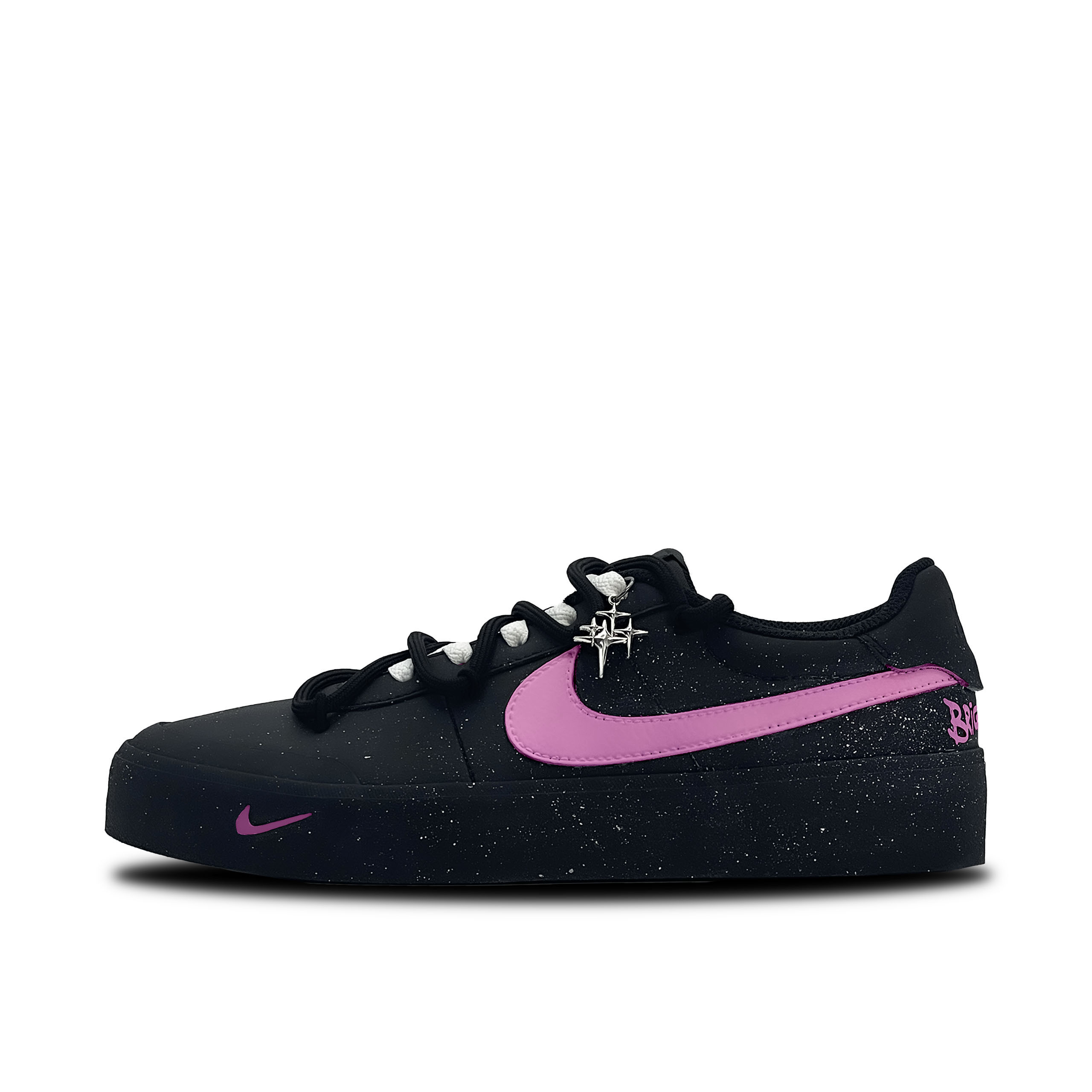 

Nike Кроссовки Court Shot Pink Star Feather с низким верхом, устойчивые к истиранию, для скейтбординга, мужские, черные, белые, розовые