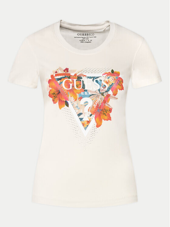 

Футболка узкого кроя Guess, экрю