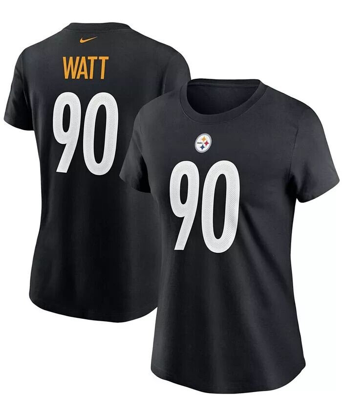 

Женская футболка . Черная футболка Watt Pittsburgh Steelers с номером и именем Nike