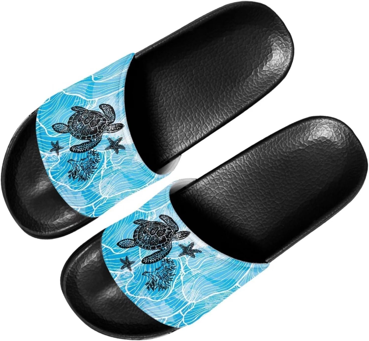 

Унисекс шлепанцы Forchrinse Hawaiian Starfish для мужчин и женщин, открытый носок, для душа, повседневная обувь на плоской подошве, черный