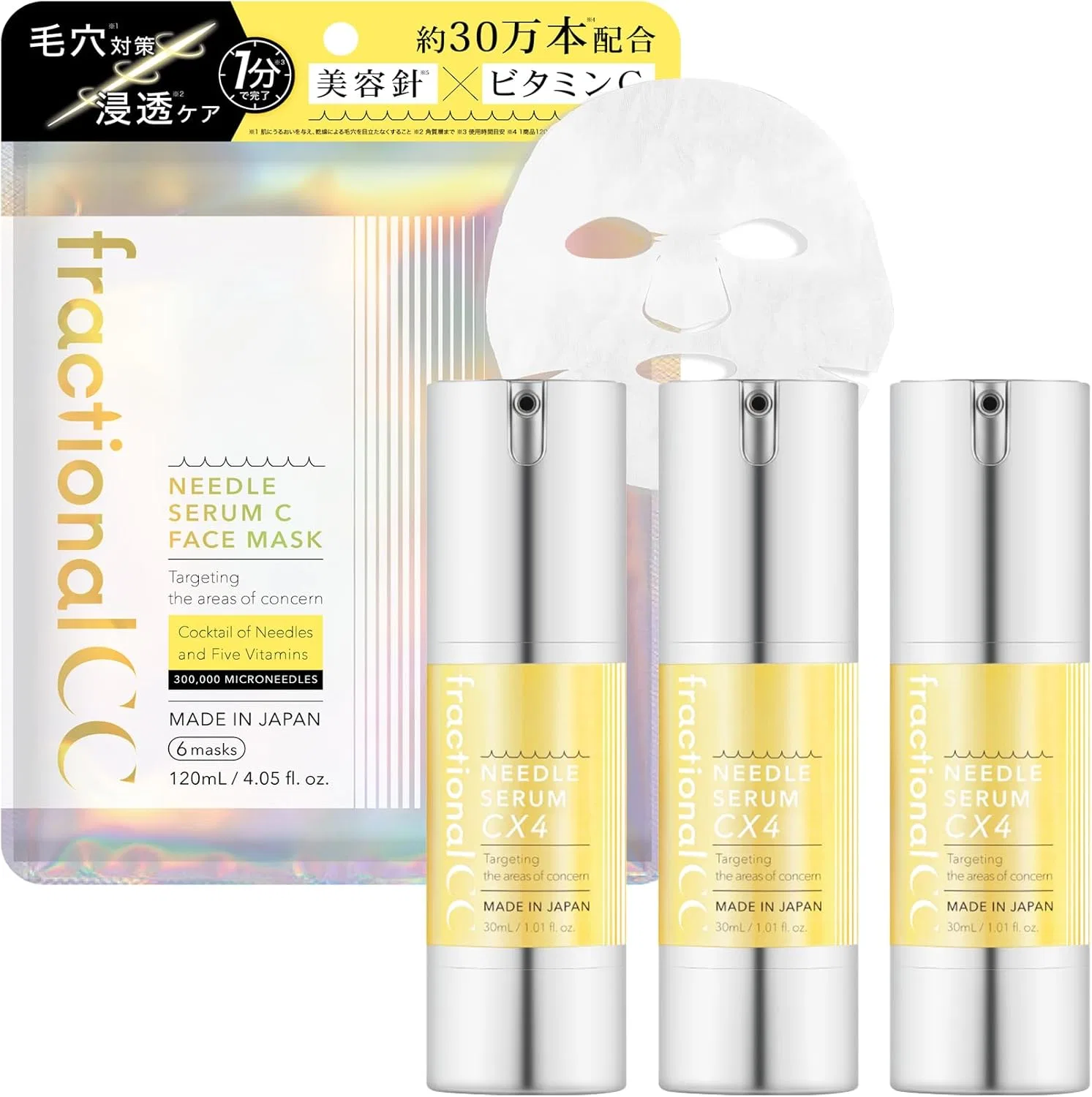 Набор Functional — С микроиглами Fractional CC Needle Serum CX4, набор 3 шт. + маска 6 шт