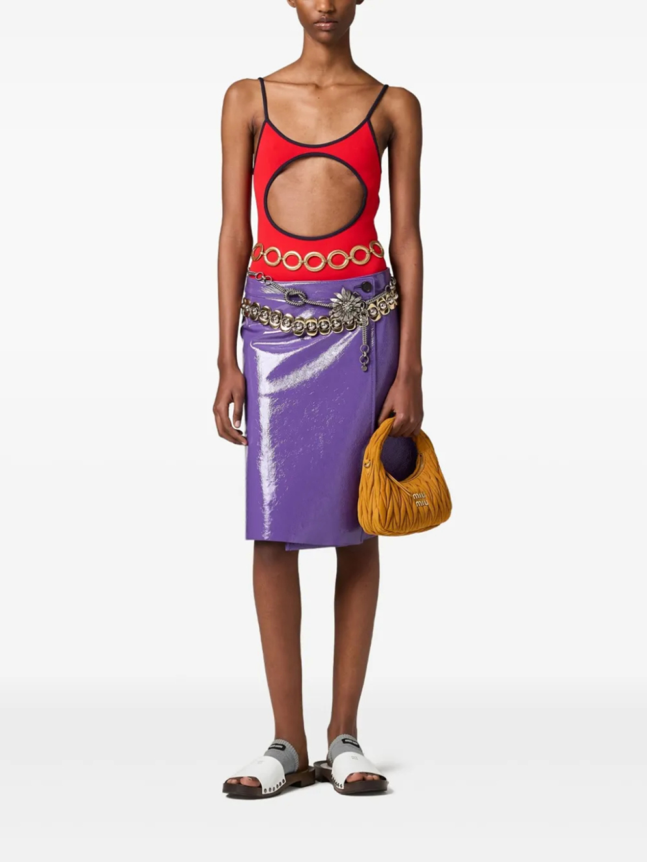 Купальник Miu Miu из технического трикотажа, красный — фото 2