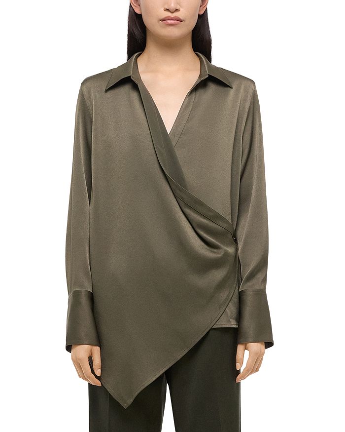 

Теплая свободная рубашка Helmut Lang, зеленый