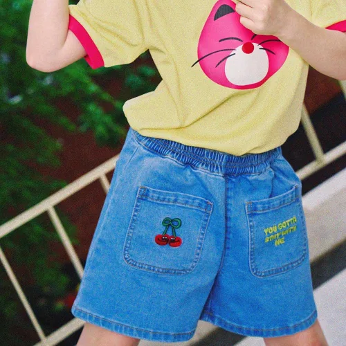 Детские джинсы MINIDOU Heart Cherry Denim Pants