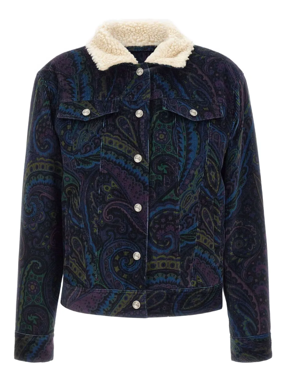 

Вельветовая куртка Giubbino с принтом пейсли ETRO, синий