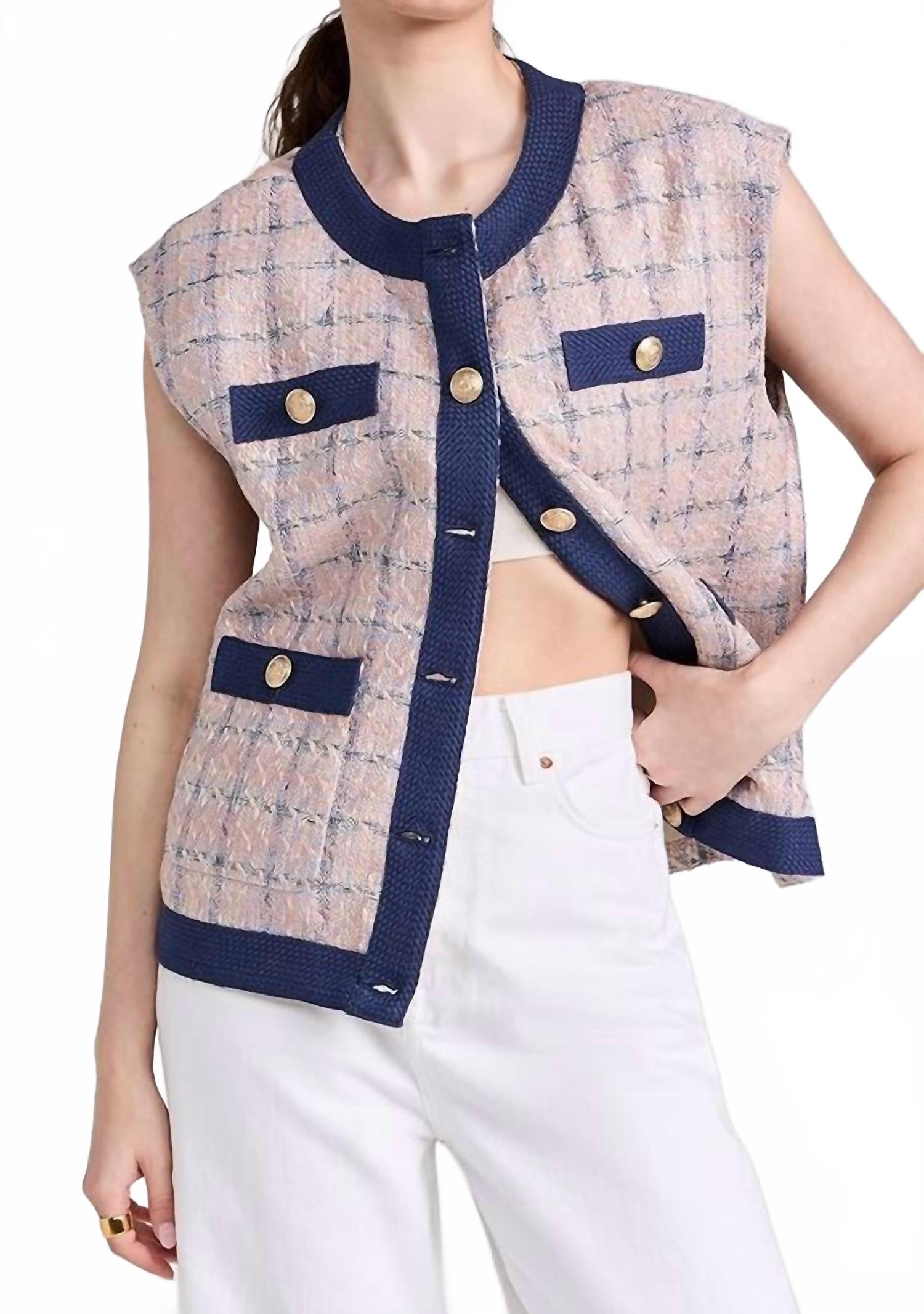 

Жилет Laurel свободного кроя бежево-розового цвета L'Agence, бежевый/розовый