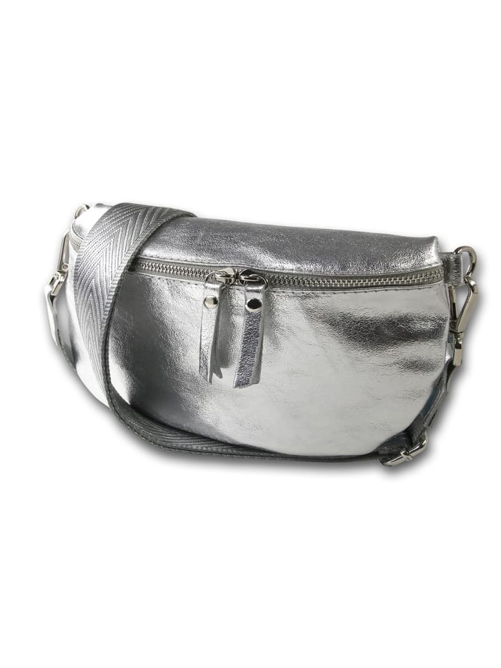 

Кожаная поясная сумка Toscanto, серебристая, разноцветная, примерно 25 см Toscanto