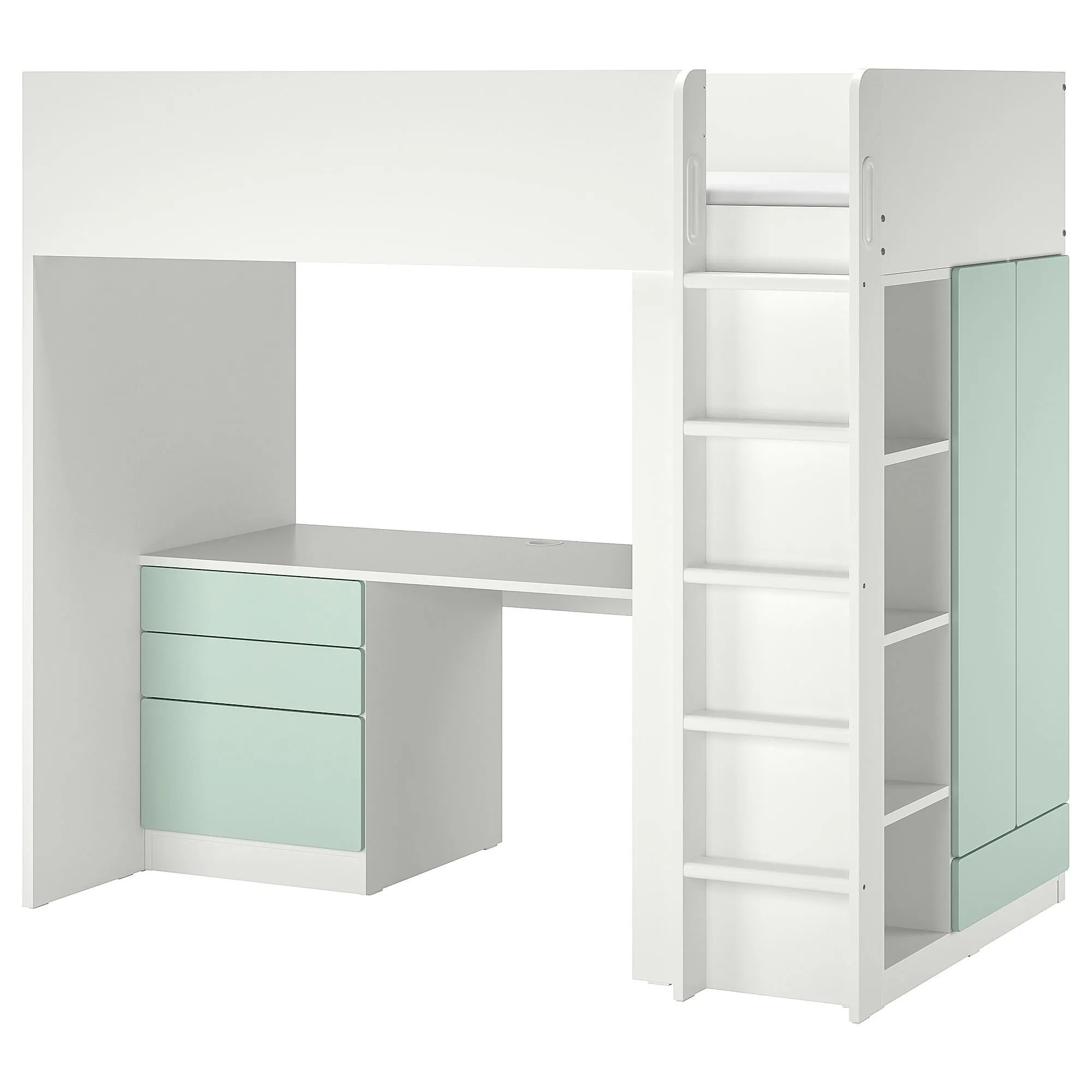 

Двухъярусная кровать, белый/салатовый, 90x200 см, SMÅSTAD IKEA