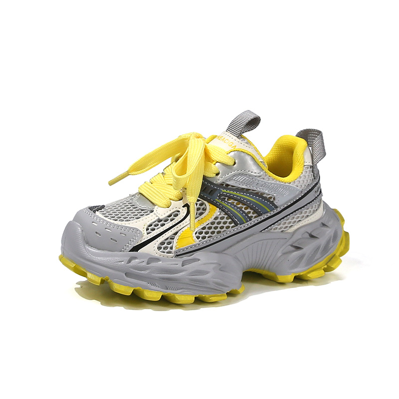 

Нескользящие, износостойкие, дышащие низкие детские кроссовки для повседневной носки RHOBESAM, желтый