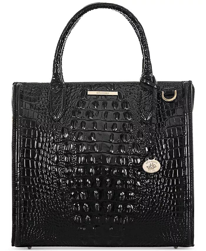

Сумка-портфель Caroline Melbourne из тисненой кожи Brahmin, черный