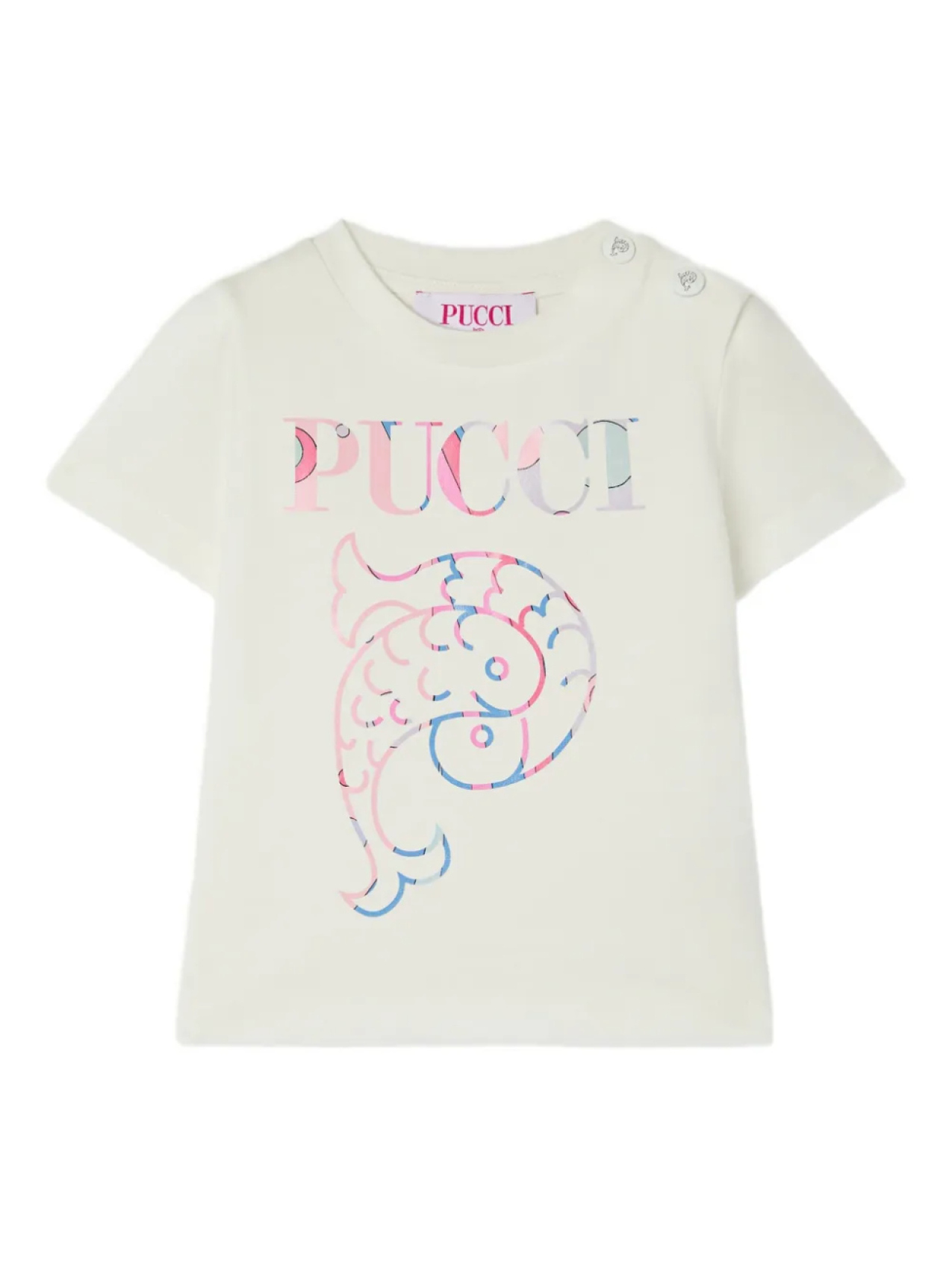 

Футболка с рыбным принтом PUCCI Junior, нейтральный