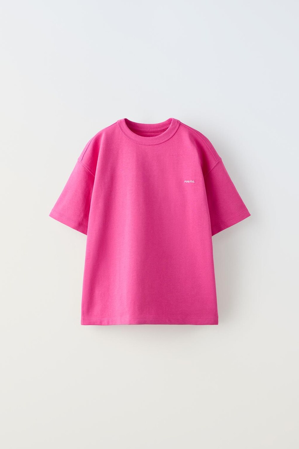 

Тяжелая вышитая футболка ZARA, фуксия