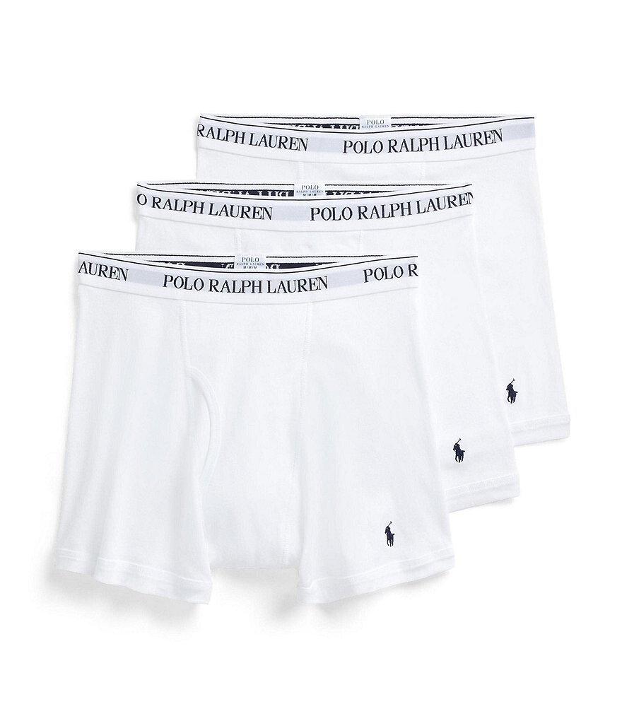 

Комплект из 3 хлопковых боксеров классического кроя Polo Ralph Lauren Big & Tall, белый