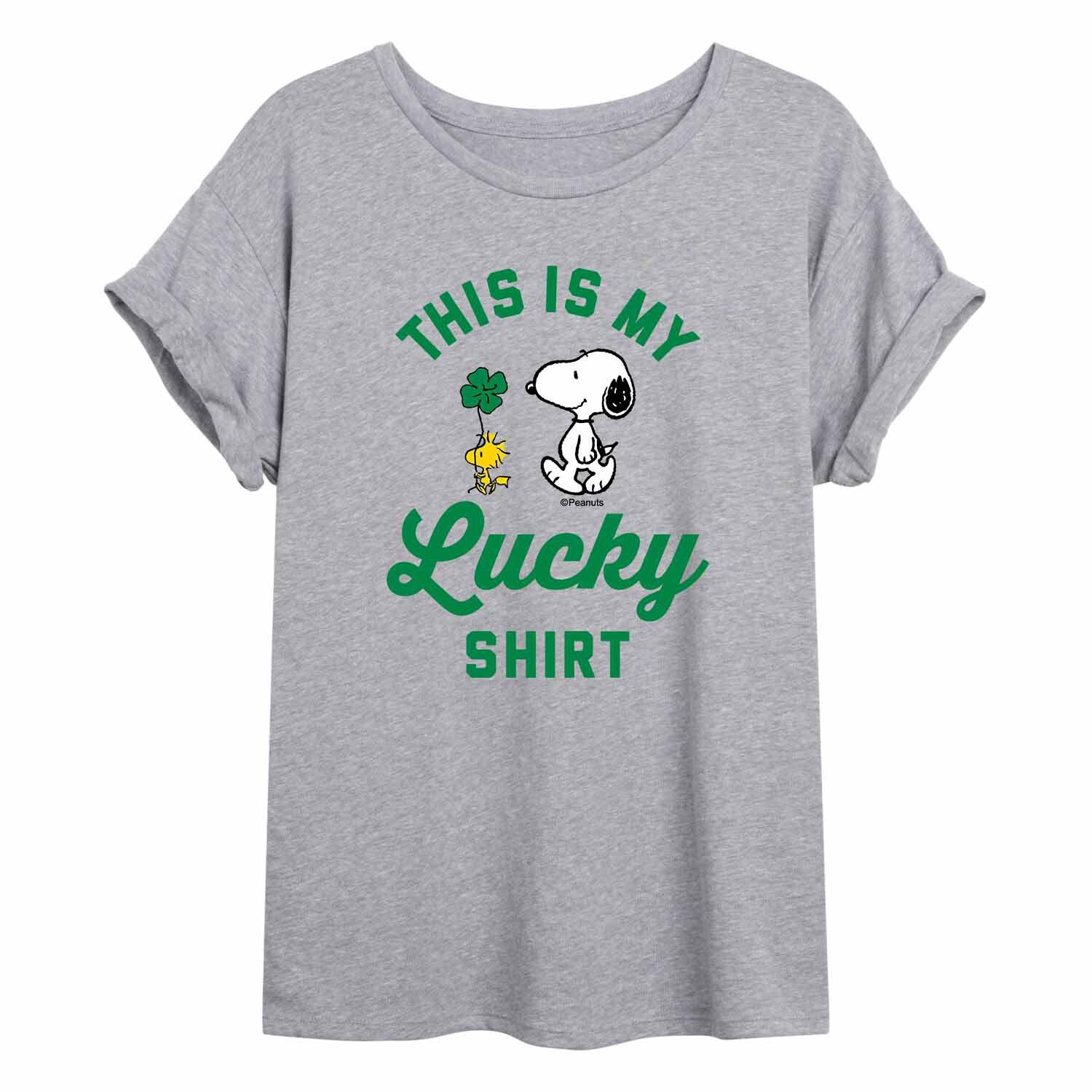 

Струящаяся футболка Juniors' Peanuts Lucky Shirt Licensed Character