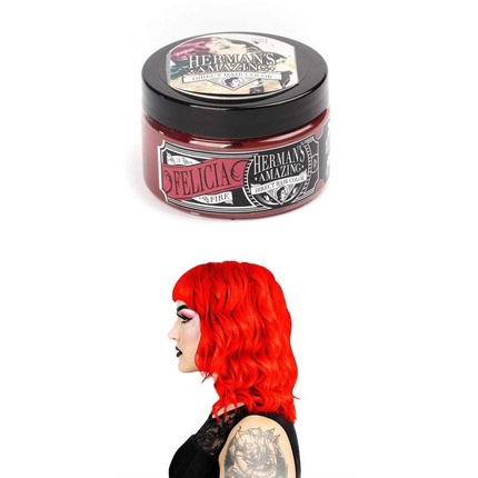 

Цвет полуперманентной краски для волос Felicia Fire Red Herman's Amazing Direct Hair