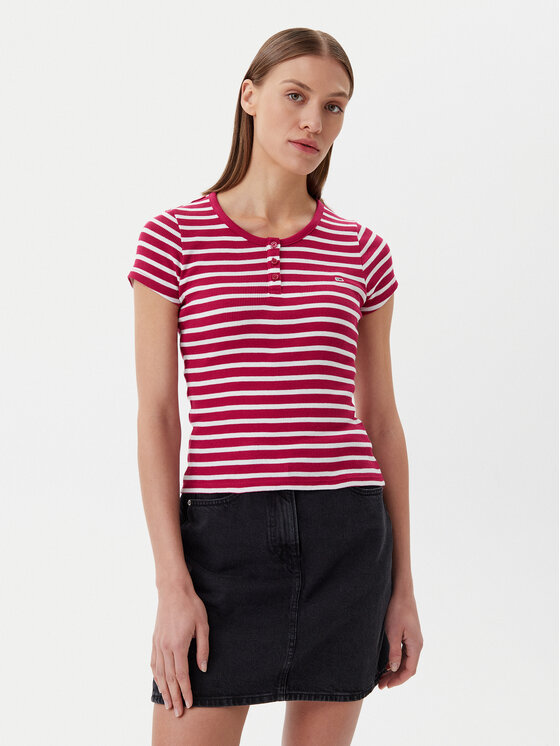 

Облегающая футболка DW0DW19502 Tommy Jeans, розовый