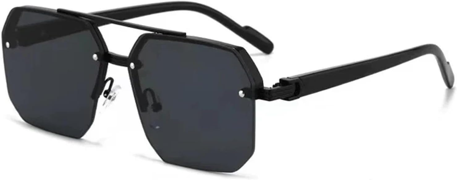 

Солнцезащитные очки с защитой от УФ-излучения UV400 | Без оправы, металлический панк, градиентный дизайн | для женщин и мужчин, для занятий спортом на открытом воздухе и вождения DSVIGF, Black-black