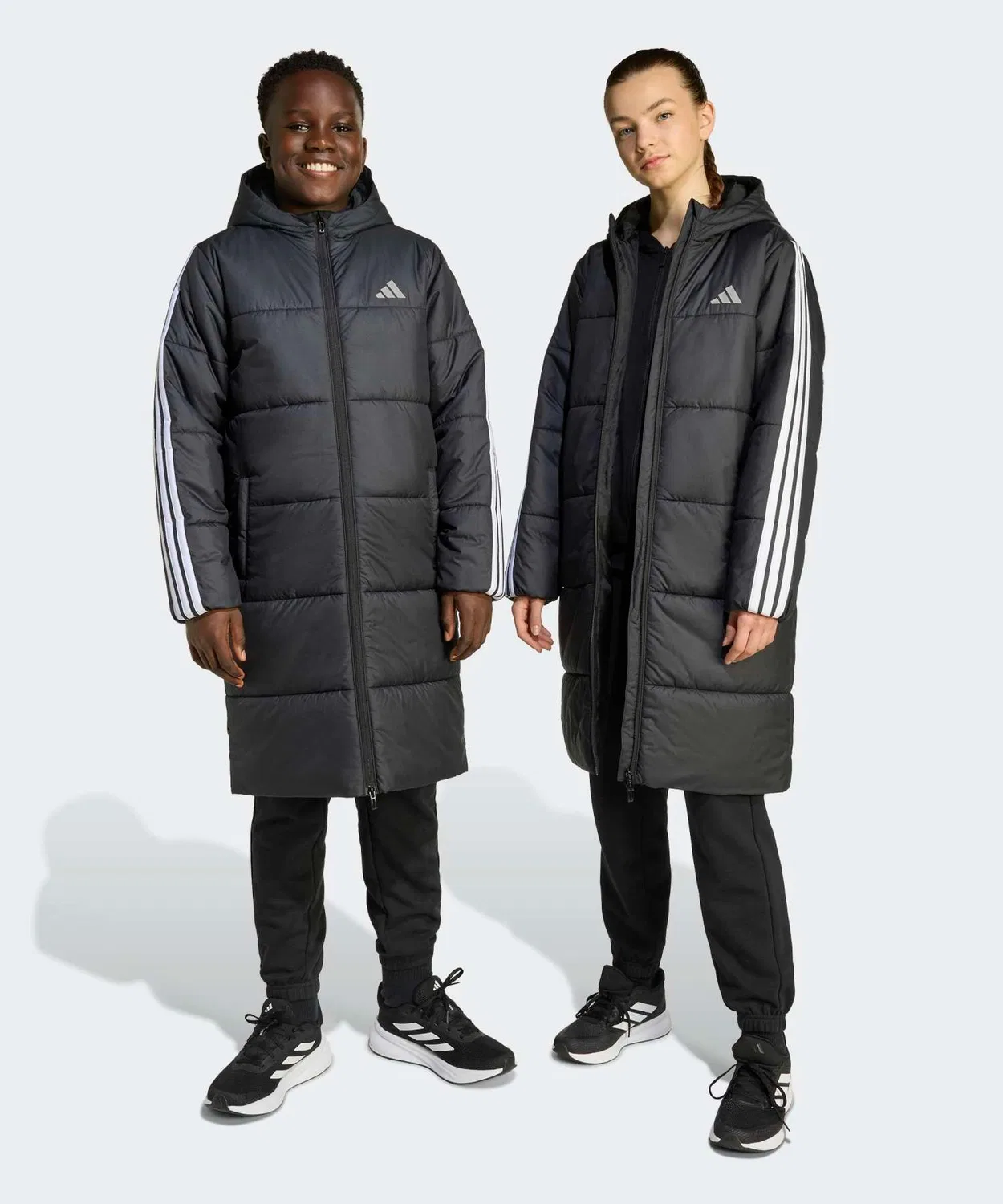 Длинное пальто для детей Adidas Climawarm чёрное