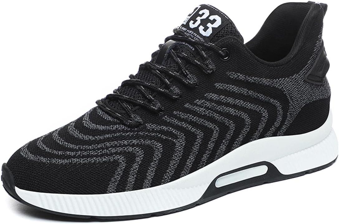 

Мужские кроссовки-платформы YUKTOPA с шнуровкой, спортивные, увеличение роста на 6 см, невидимые кроссовки-подъемники, черный