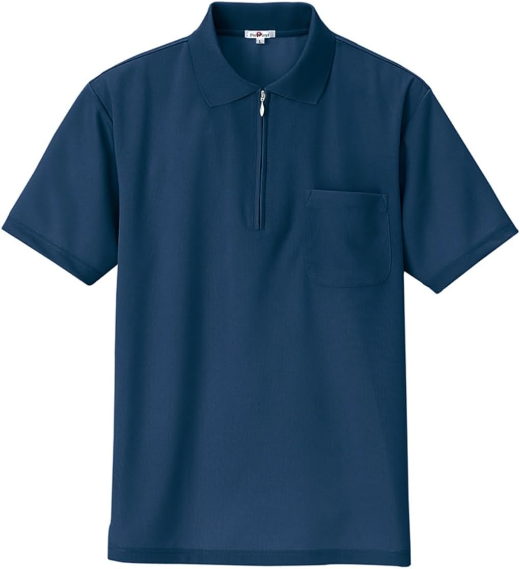 

Футболка-поло Aitos #AZ-10581 с коротким рукавом и застежкой-молнией, быстросохнущая (обеспечивающая прохладу и комфорт) Aitoz, темно-синий