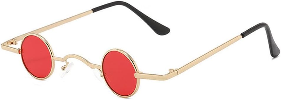 

Винтажные круглые солнцезащитные очки для мужчин, роскошные, в маленькой металлической оправе, женские, в стиле ретро, ​​модные очки с защитой от УФ-излучения UV400 HHZZYVY, Gold-red