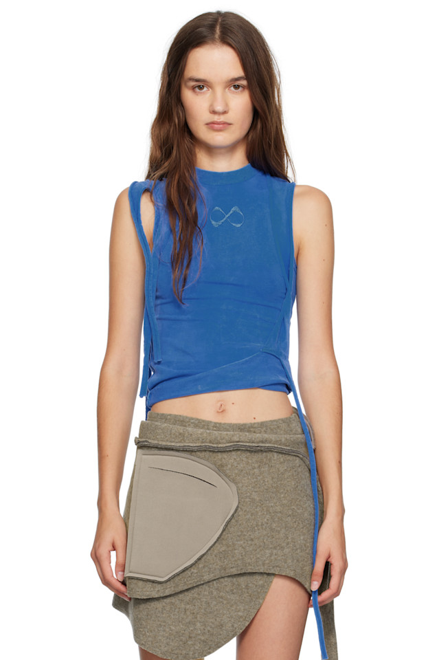 

Ottolinger Майка из трикотажа темно-синего цвета с бретелями