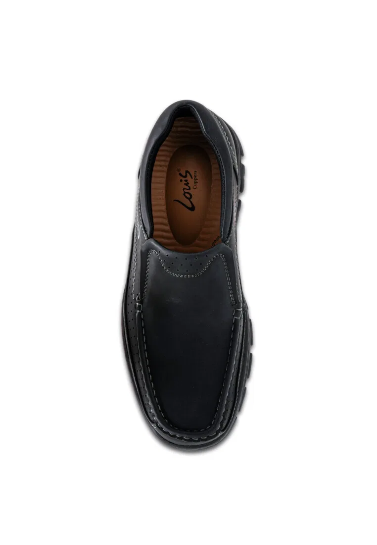 Мужские лоферы slip-on, кожаные, модель 240331344 Louis Cuppers, черный — фото 4