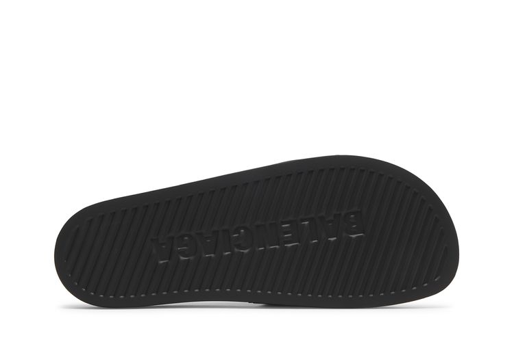 Кроссовки Balenciaga Pool Slides 'Black Red', черный — фото 4