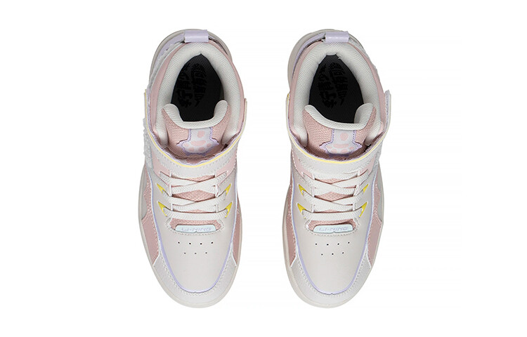 Кроссовки LINING YOUNG Kids Lifestyle Shoes GS Mid-top White Sand Gray / Peach Pink / Moonshine Purple — фото 4