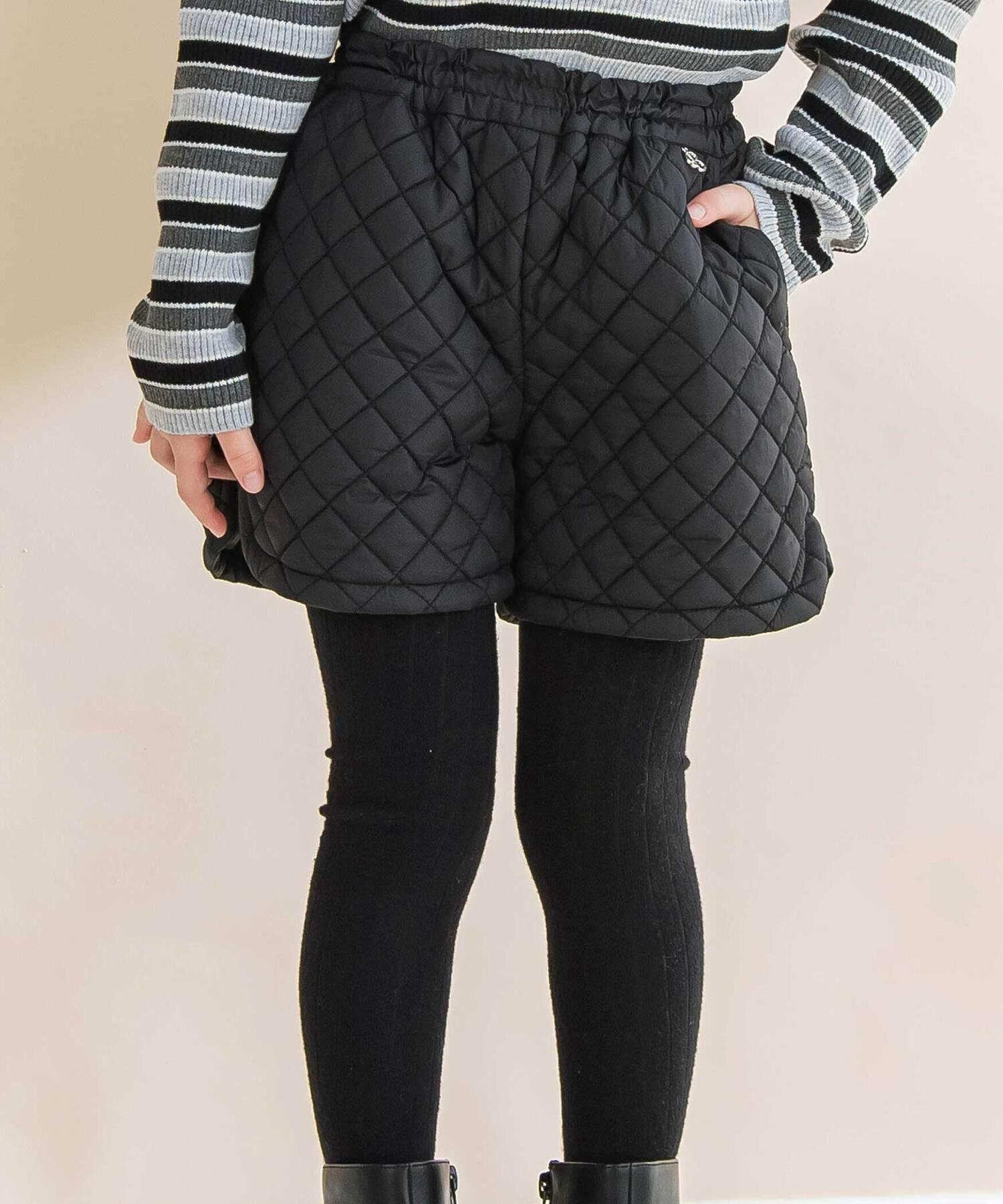 Стеганые шорты из тафты с боковым разрезом (90-150 см) BeBe, Black